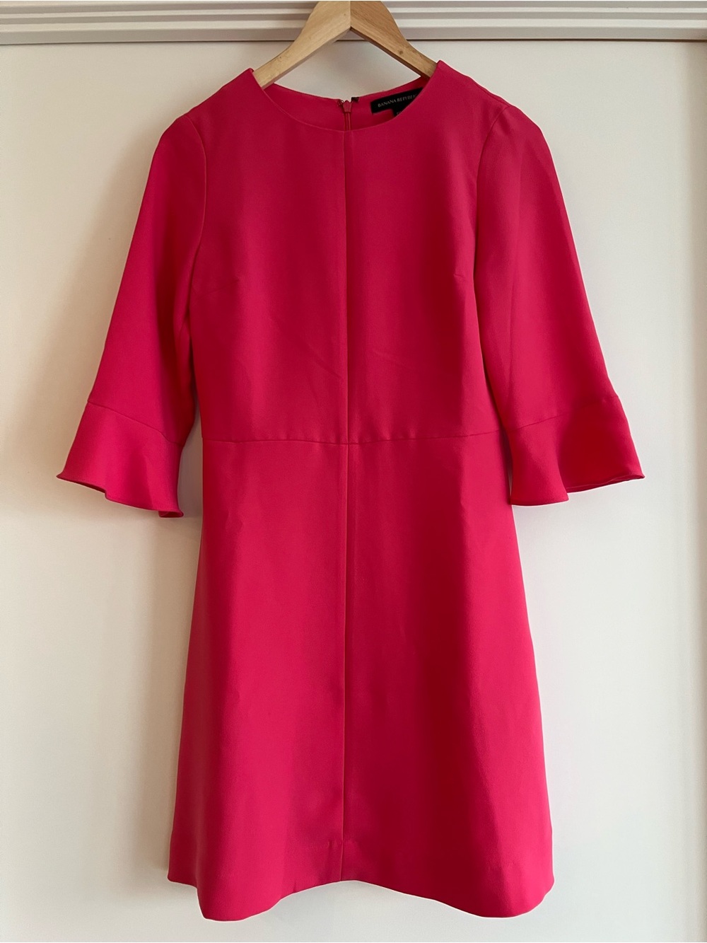 Banana Republic Hot Pink Mini Dress with Fluted Sleeves